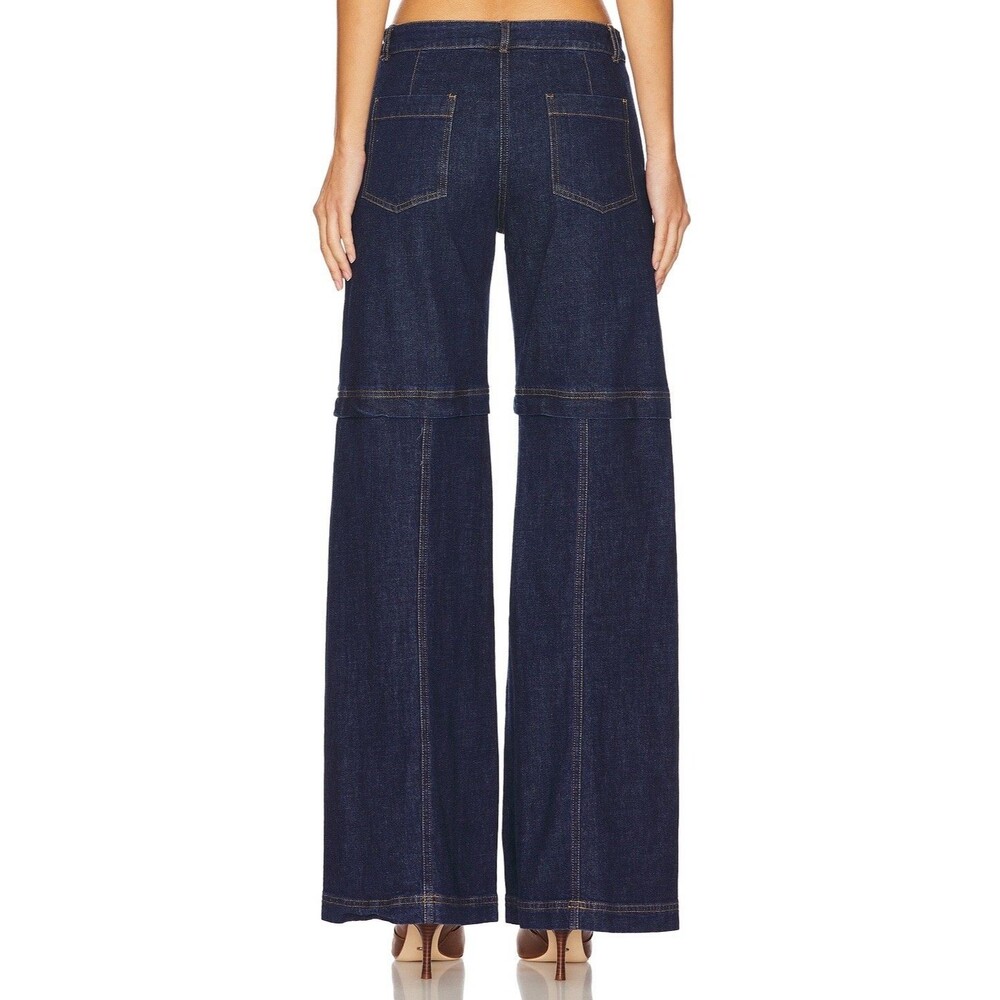 AMANDA UPRICHARD Brady Jeans Wide Leg Stretch Straight Fit Rigid Denim Small 31”